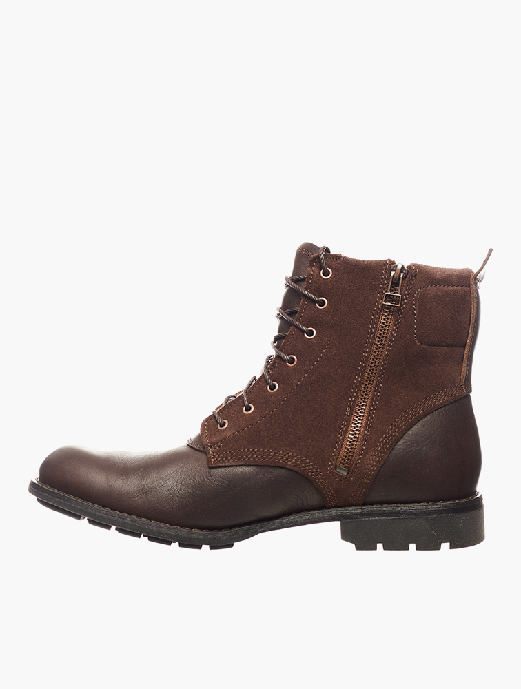 Brown Side Zip Suede Boots